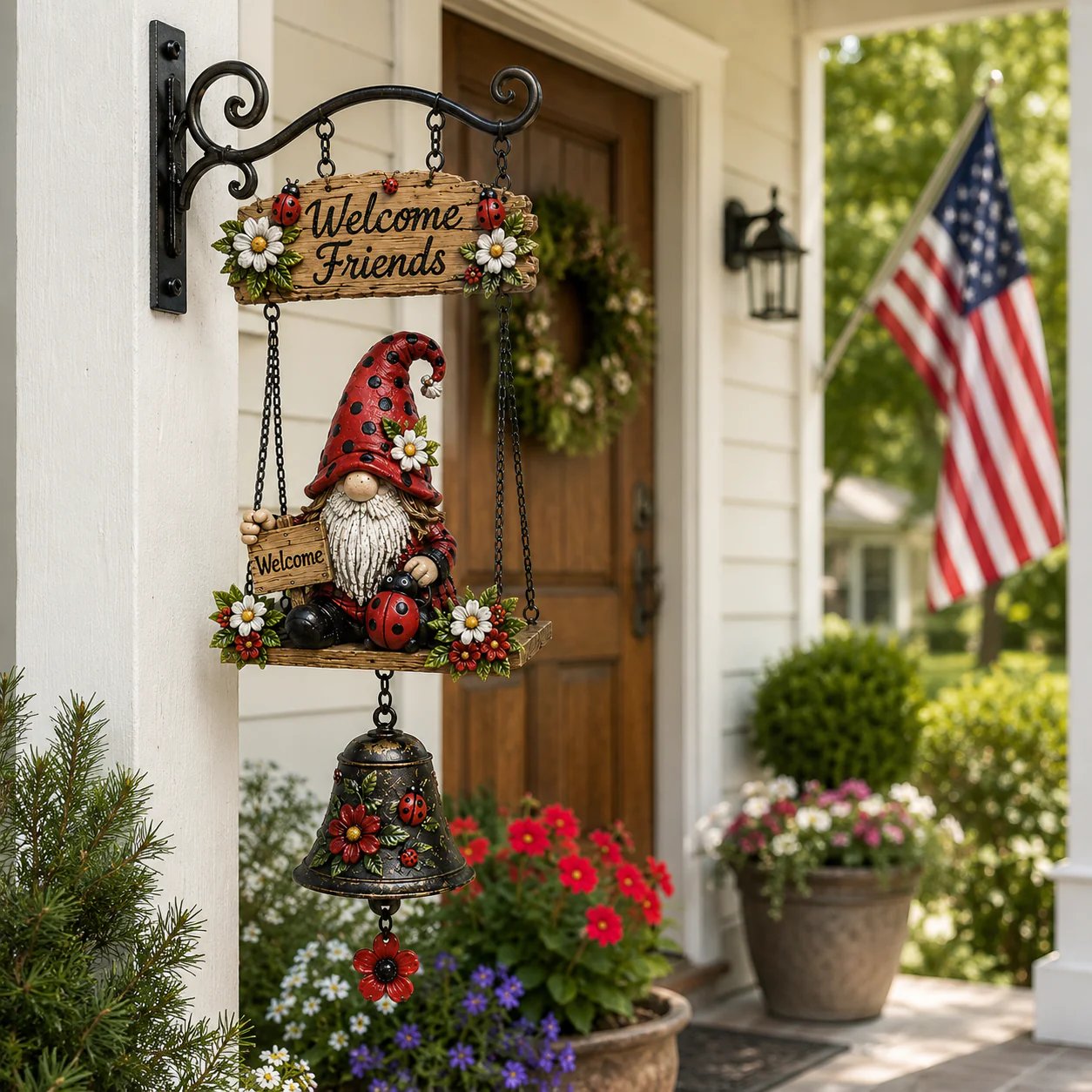 🔥49% OFF TODAY ONLY – Rustic Garden Gnome Bell Outdoor Decor 🐞🌼