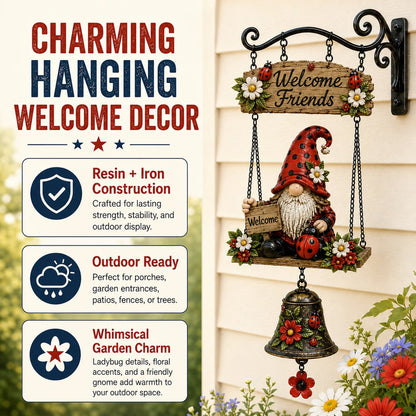 🔥49% OFF TODAY ONLY – Rustic Garden Gnome Bell Outdoor Decor 🐞🌼