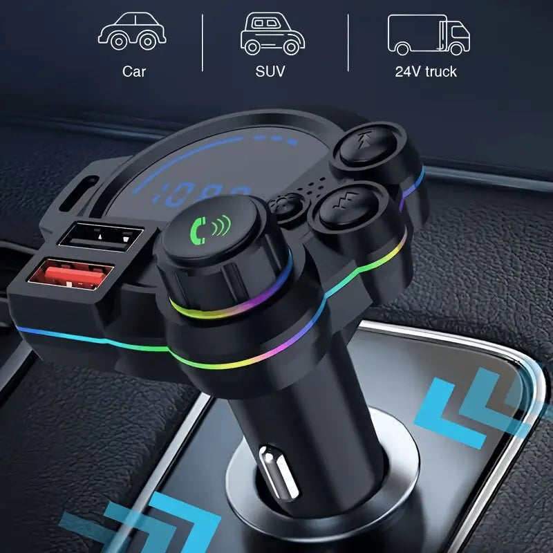 PD 30W Type-C Car Charger & Bluetooth 5.3 FM Transmitter, Wireless MP3 Player with Dual USB Ports