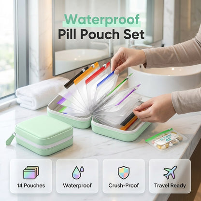 💊 MedVault ProTM A8 Waterproof Pill Organizer Set