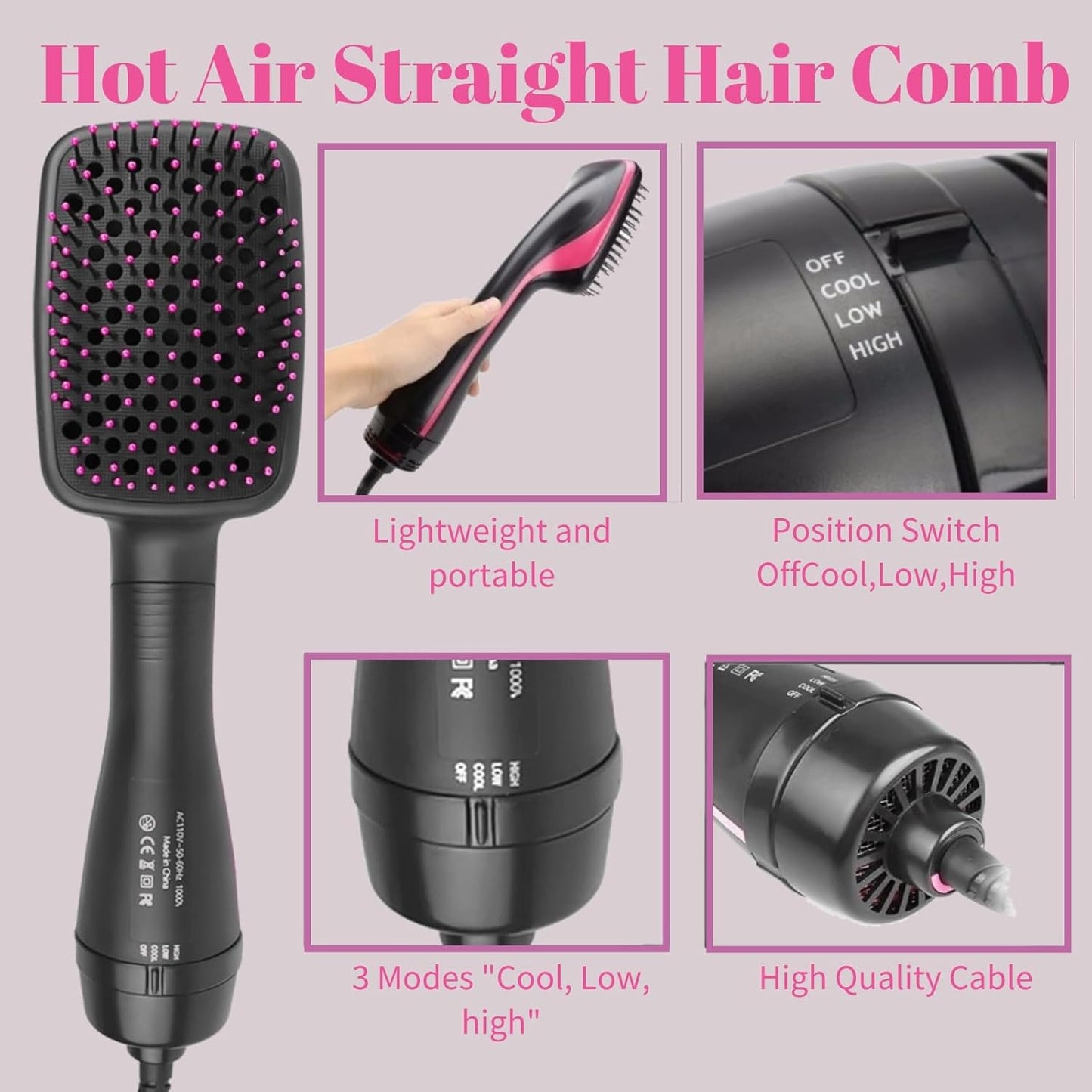 🔥Limited Time 50% Off✨2 in 1 Comfort Comb Design Multifunctional Hair Dryer
