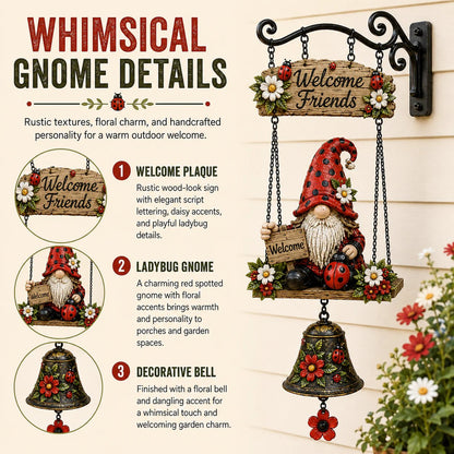 🔥49% OFF TODAY ONLY – Rustic Garden Gnome Bell Outdoor Decor 🐞🌼
