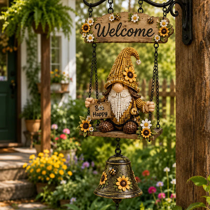 🔥49% OFF TODAY ONLY – Rustic Garden Gnome Bell Outdoor Decor 🐞🌼