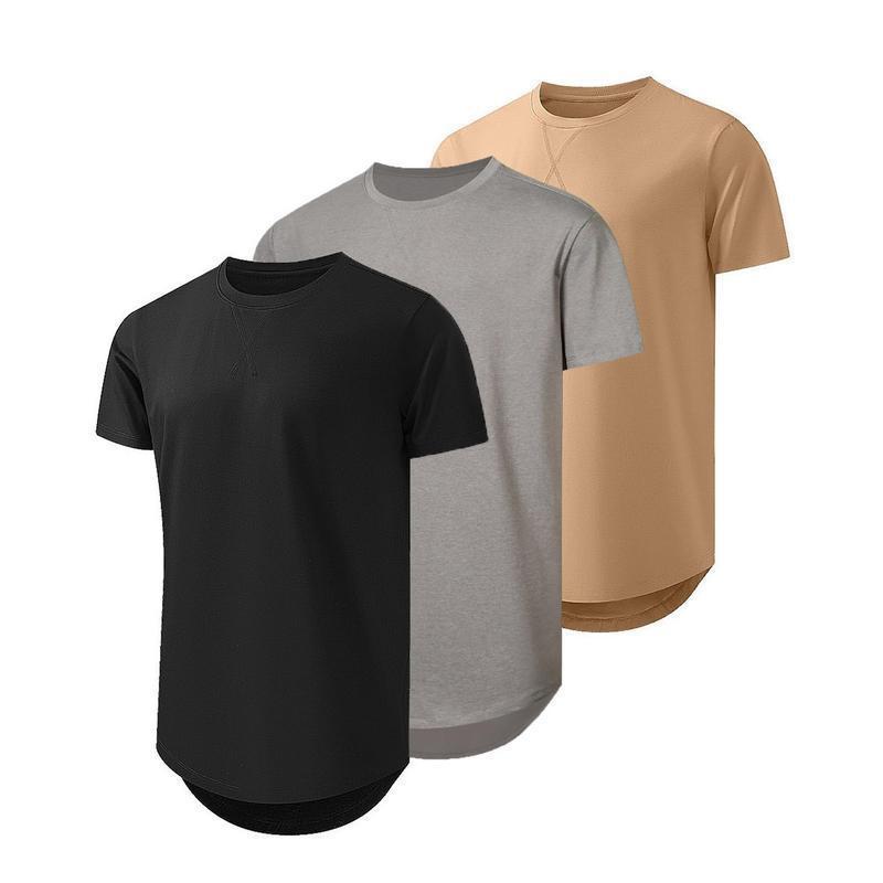 🔥Summer Flash Sale 50% OFF - Mens 3 Pack Cotton Hipster Hip Hop Longline Crewneck T-Shirt
