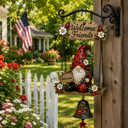 🔥49% OFF TODAY ONLY – Rustic Garden Gnome Bell Outdoor Decor 🐞🌼