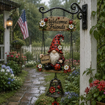 🔥49% OFF TODAY ONLY – Rustic Garden Gnome Bell Outdoor Decor 🐞🌼
