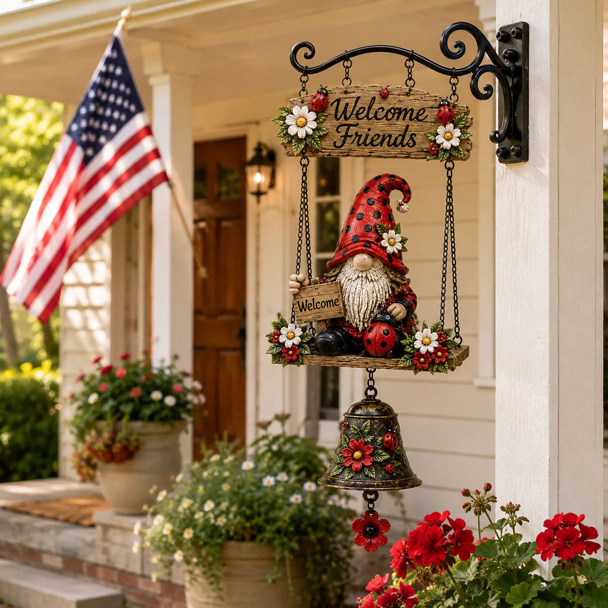 🔥49% OFF TODAY ONLY – Rustic Garden Gnome Bell Outdoor Decor 🐞🌼