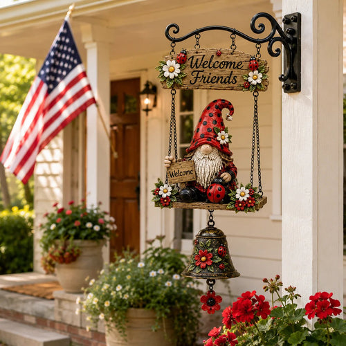 🔥49% OFF TODAY ONLY – Rustic Garden Gnome Bell Outdoor Decor 🐞🌼