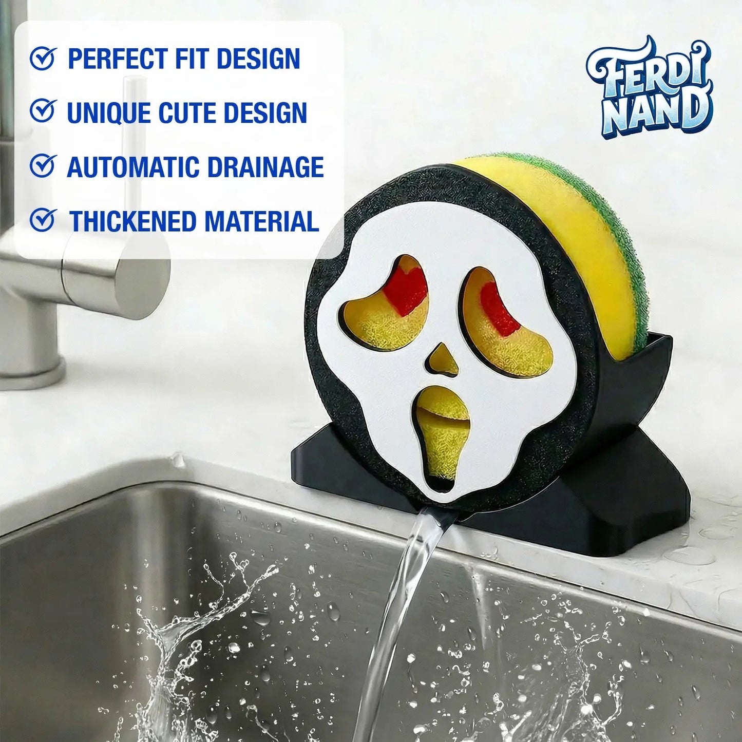 Ghostface Sponge Holder – Fits Scrub Daddy & Scrub Mommy