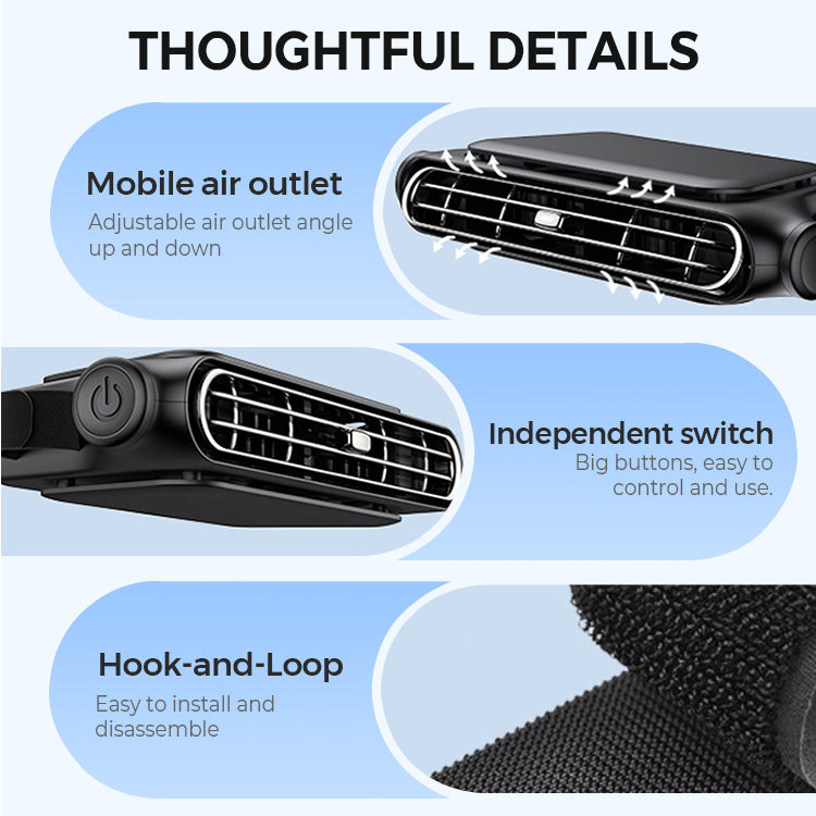 ❄️Car Seat Fan - USB Connectivity, Dual Turbines, Powerful Airflow